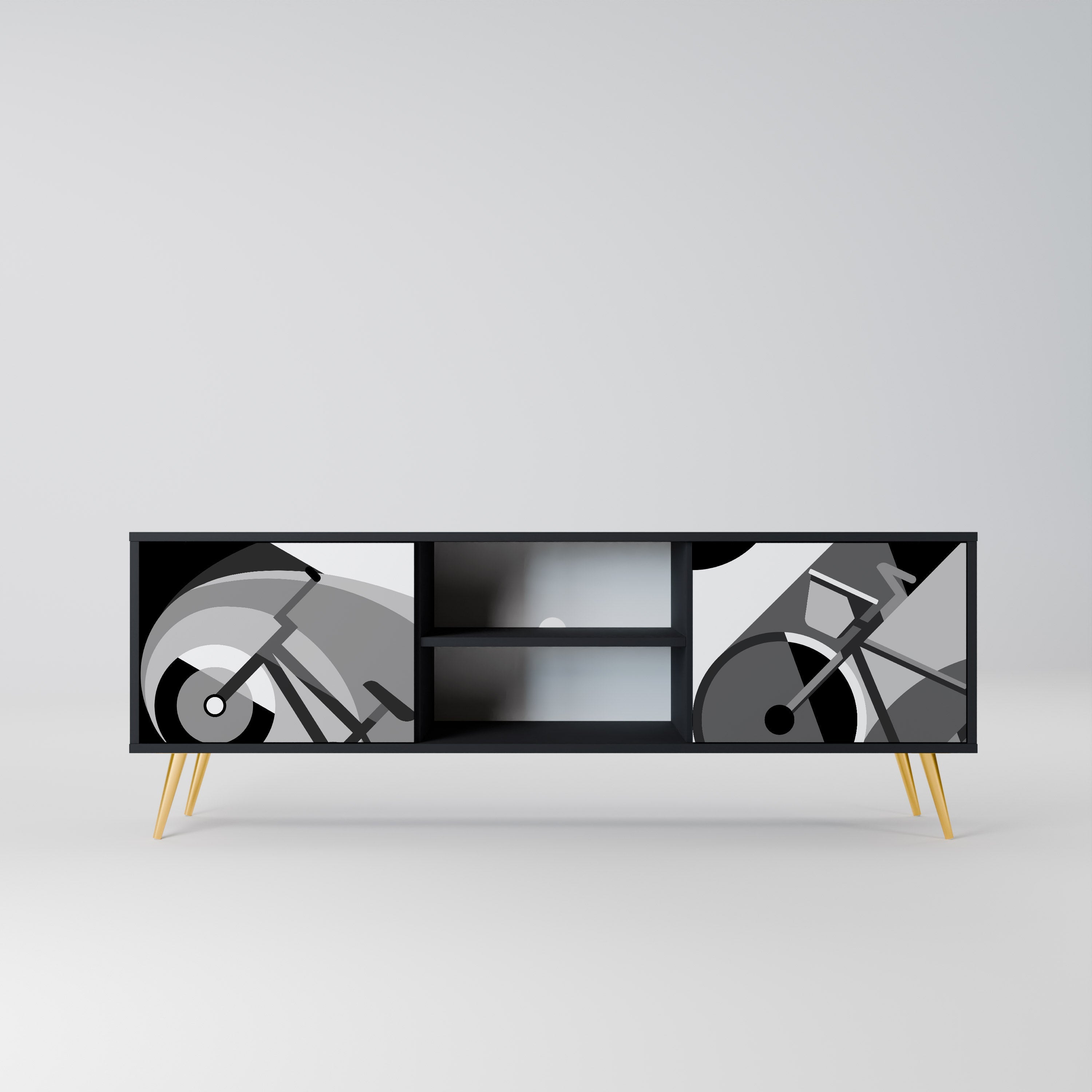 Meuble TV 2 portes BIKE ENERGY finition noire