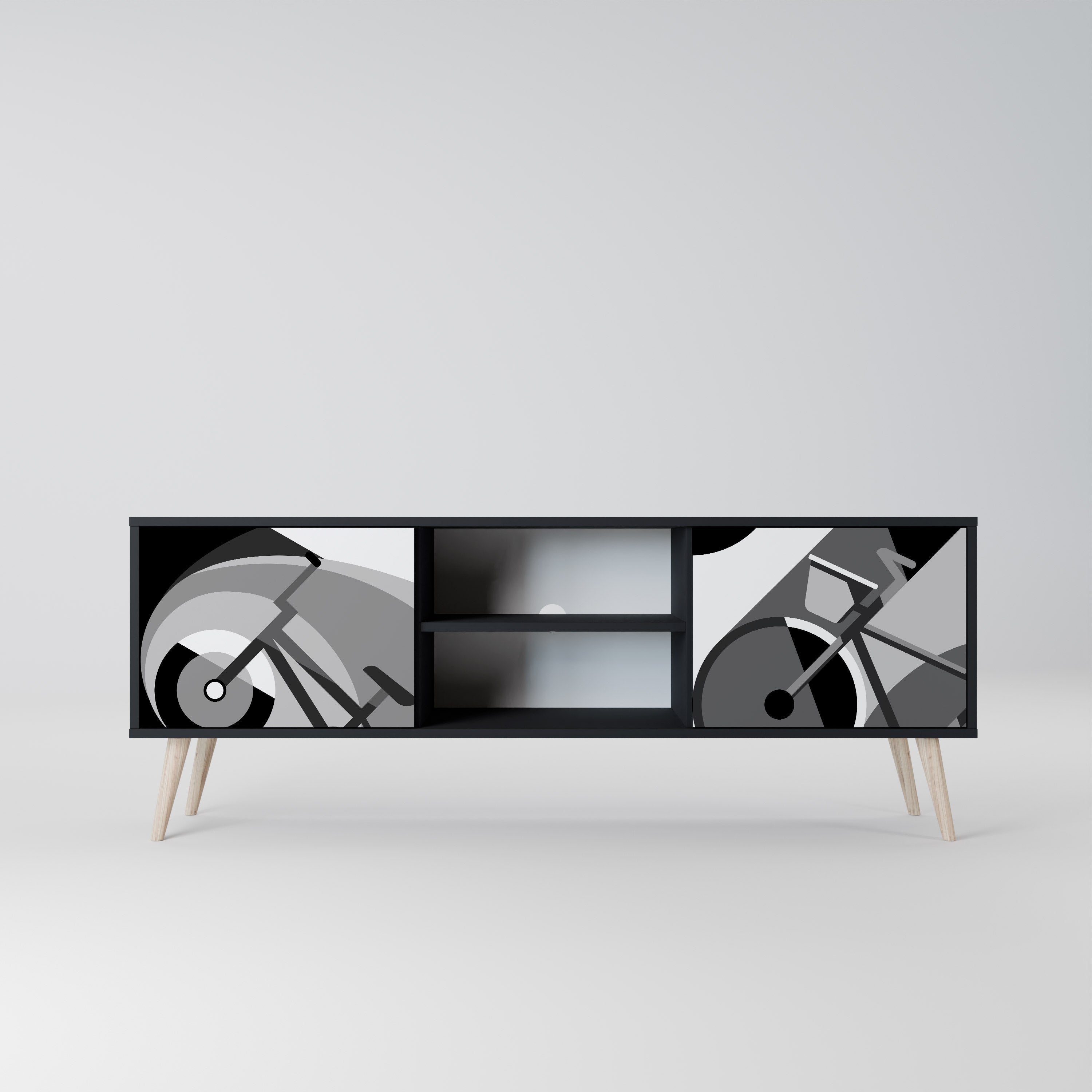 Meuble TV 2 portes BIKE ENERGY finition noire