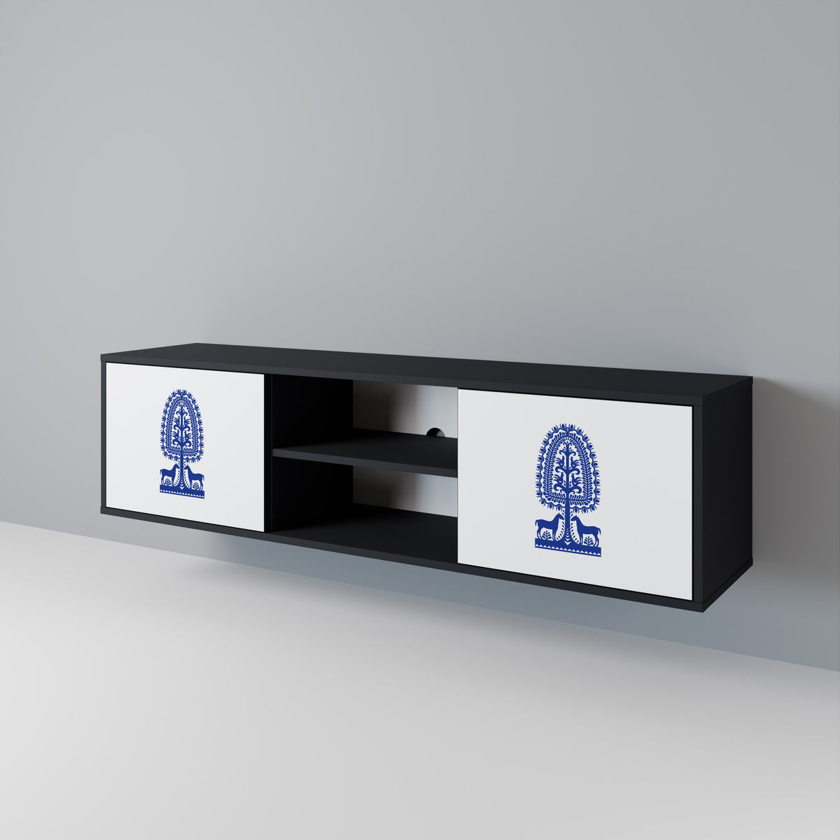 POLISH FOLK ART 2-Door TV Cabinet