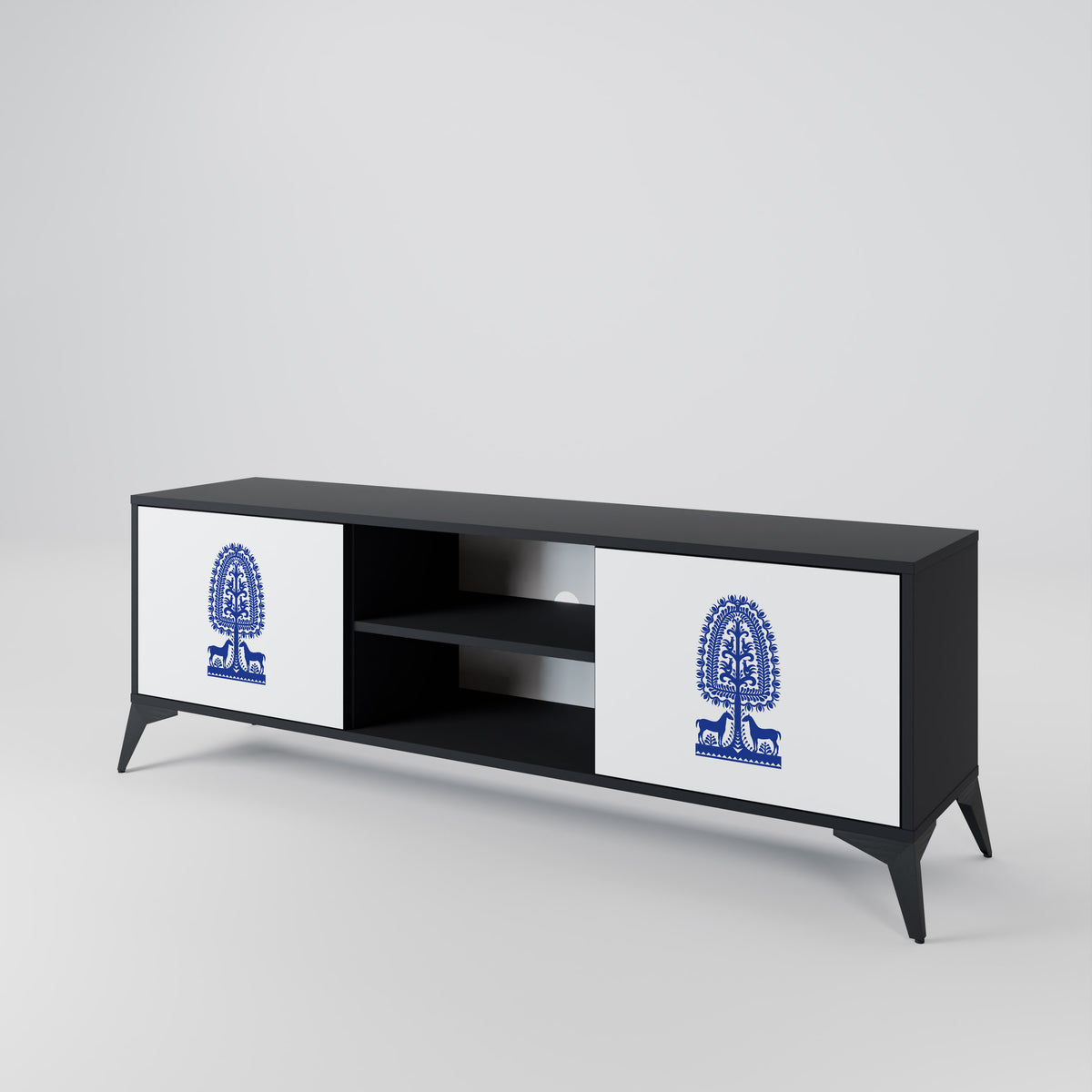 POLISH FOLK ART 2-Door TV Cabinet