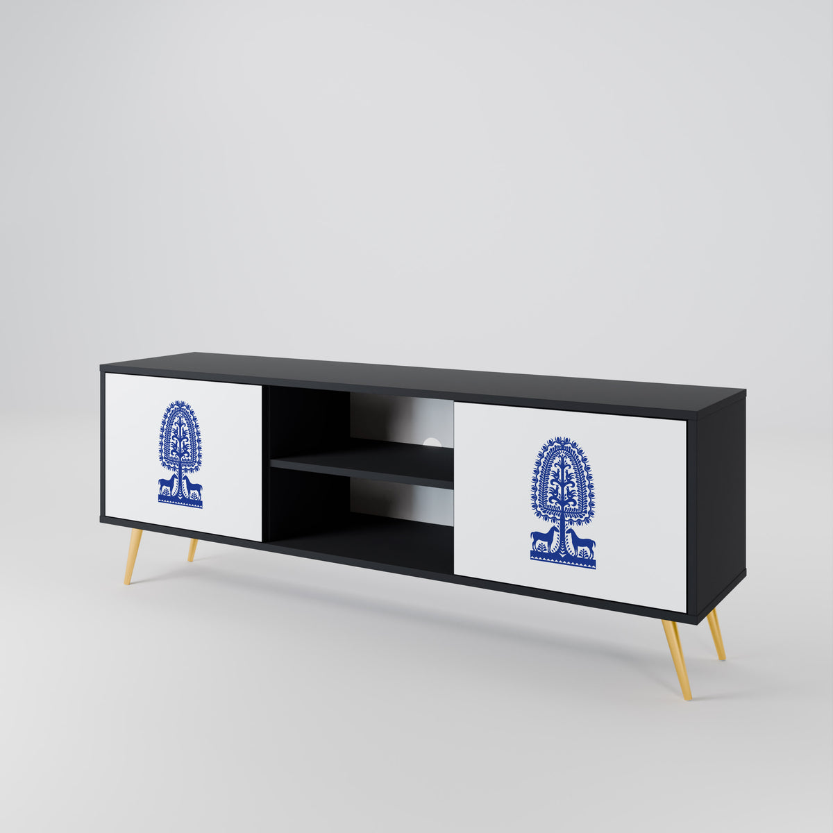 POLISH FOLK ART 2-Door TV Cabinet