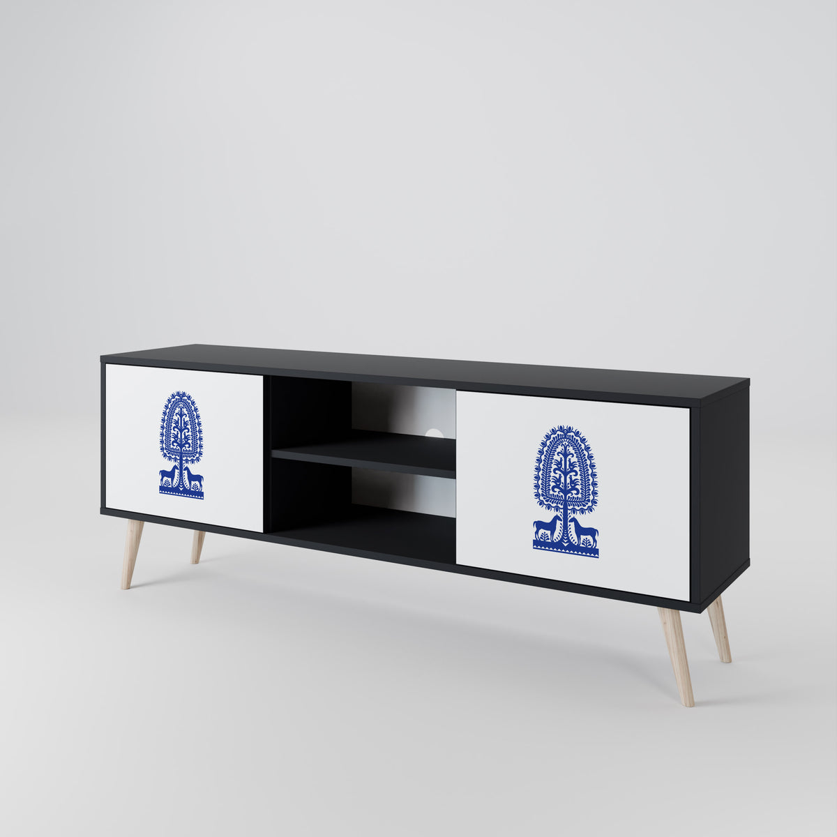 POLISH FOLK ART 2-Door TV Cabinet