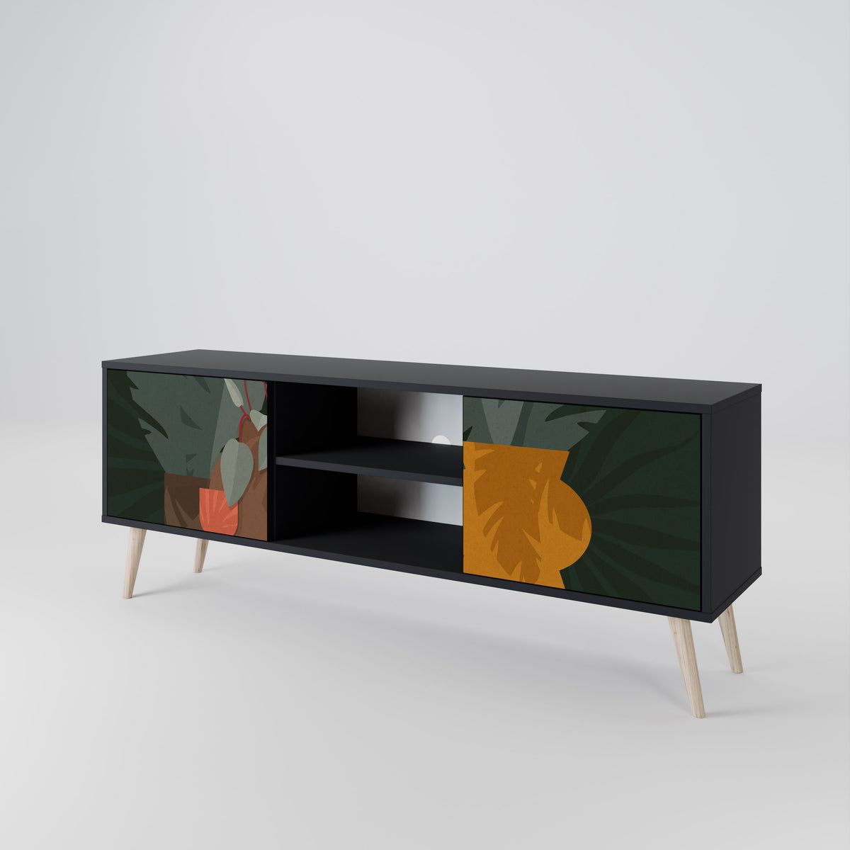 TROPICAL COMPOSITION 2-Door TV Cabinet