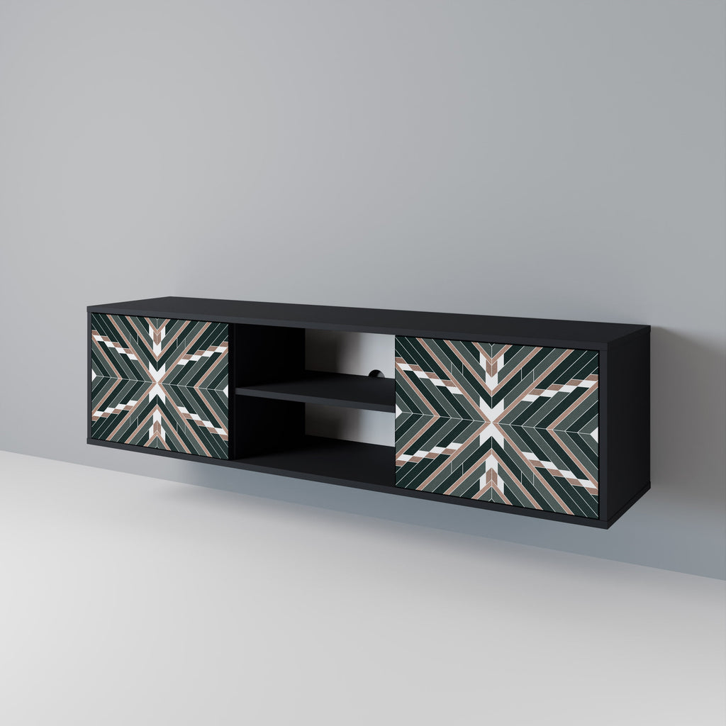 DIMENSION DELIGHTS 2-Door TV Stand in Black Finish