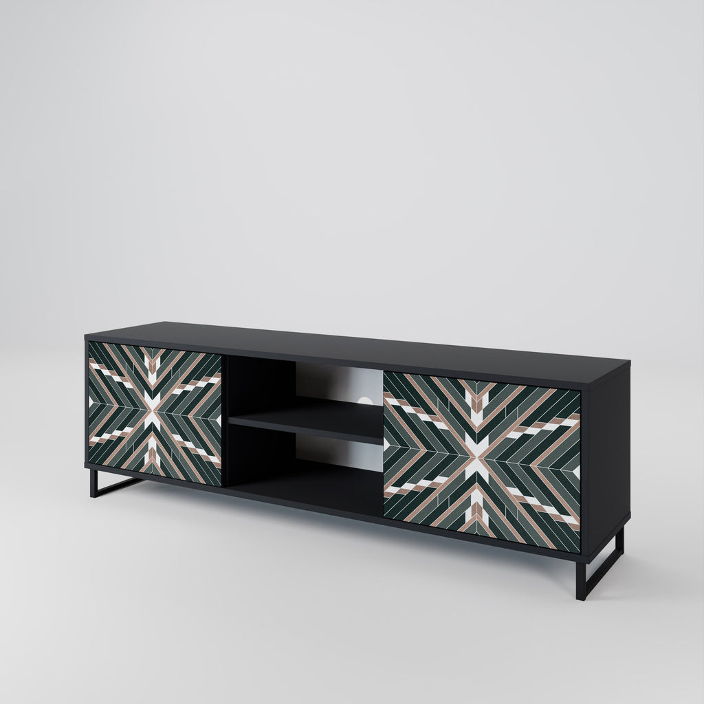 DIMENSION DELIGHTS 2-Door TV Stand in Black Finish