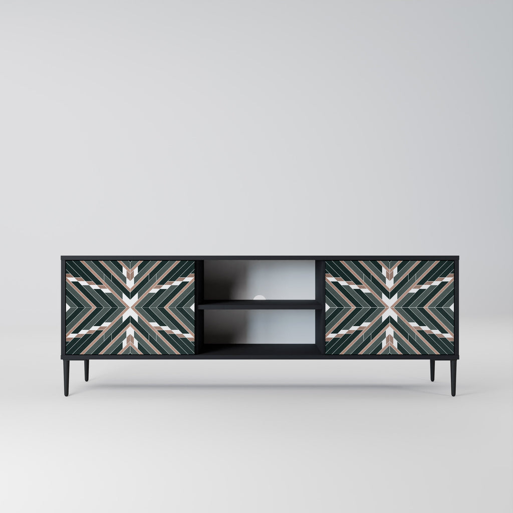 DIMENSION DELIGHTS 2-Door TV Stand in Black Finish