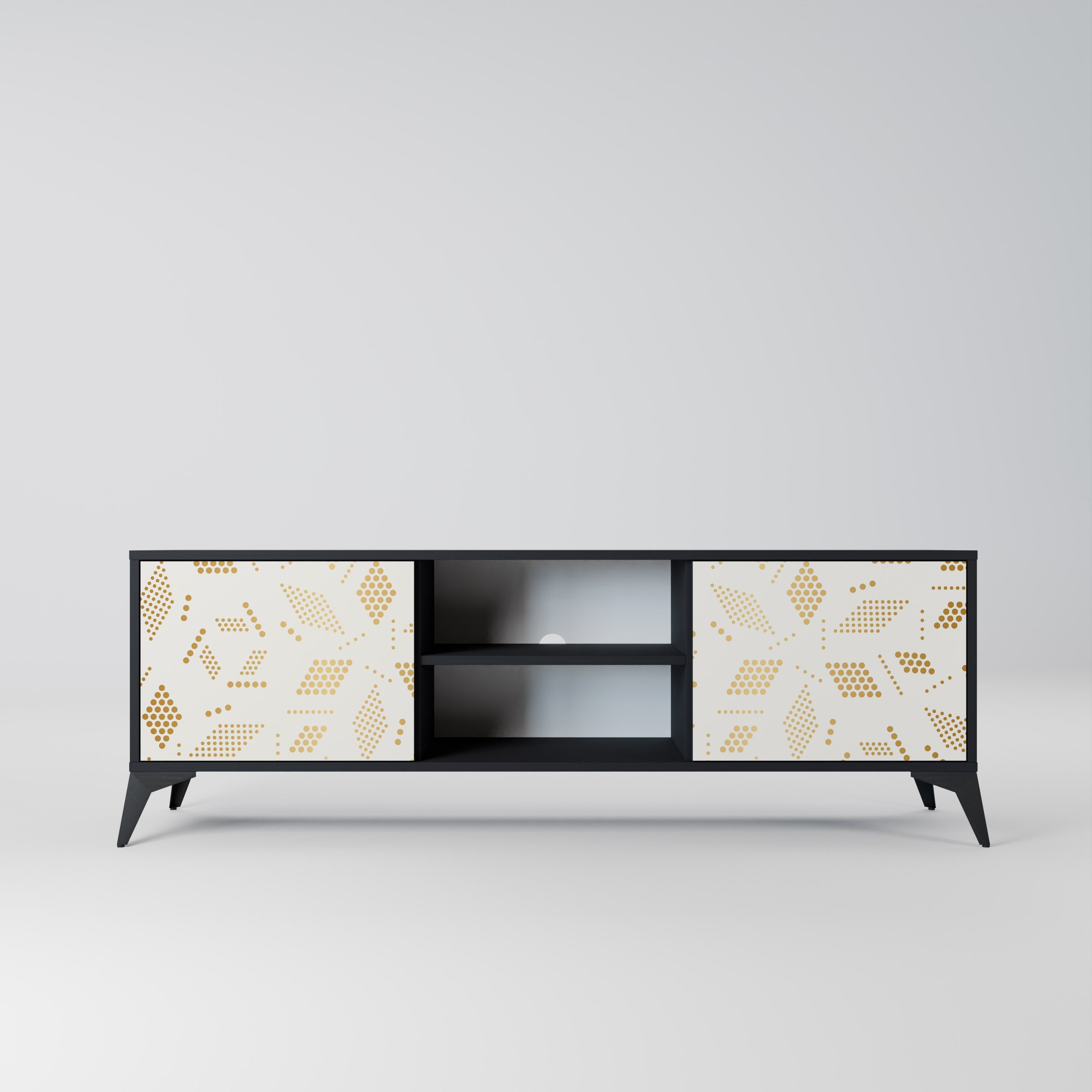 SPOTTED DAZE 2-Door TV Stand in Black Finish