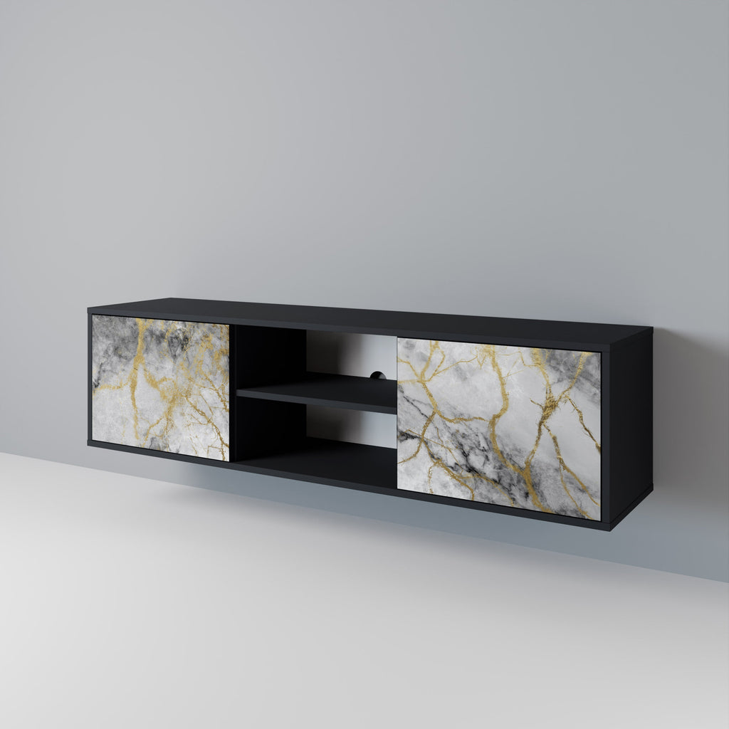 TIMELESS GLIDE 2-Door TV Stand in Black Finish