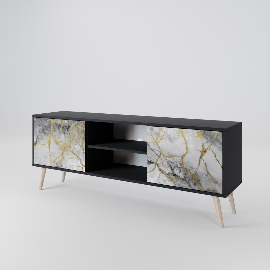 TIMELESS GLIDE 2-Door TV Stand in Black Finish