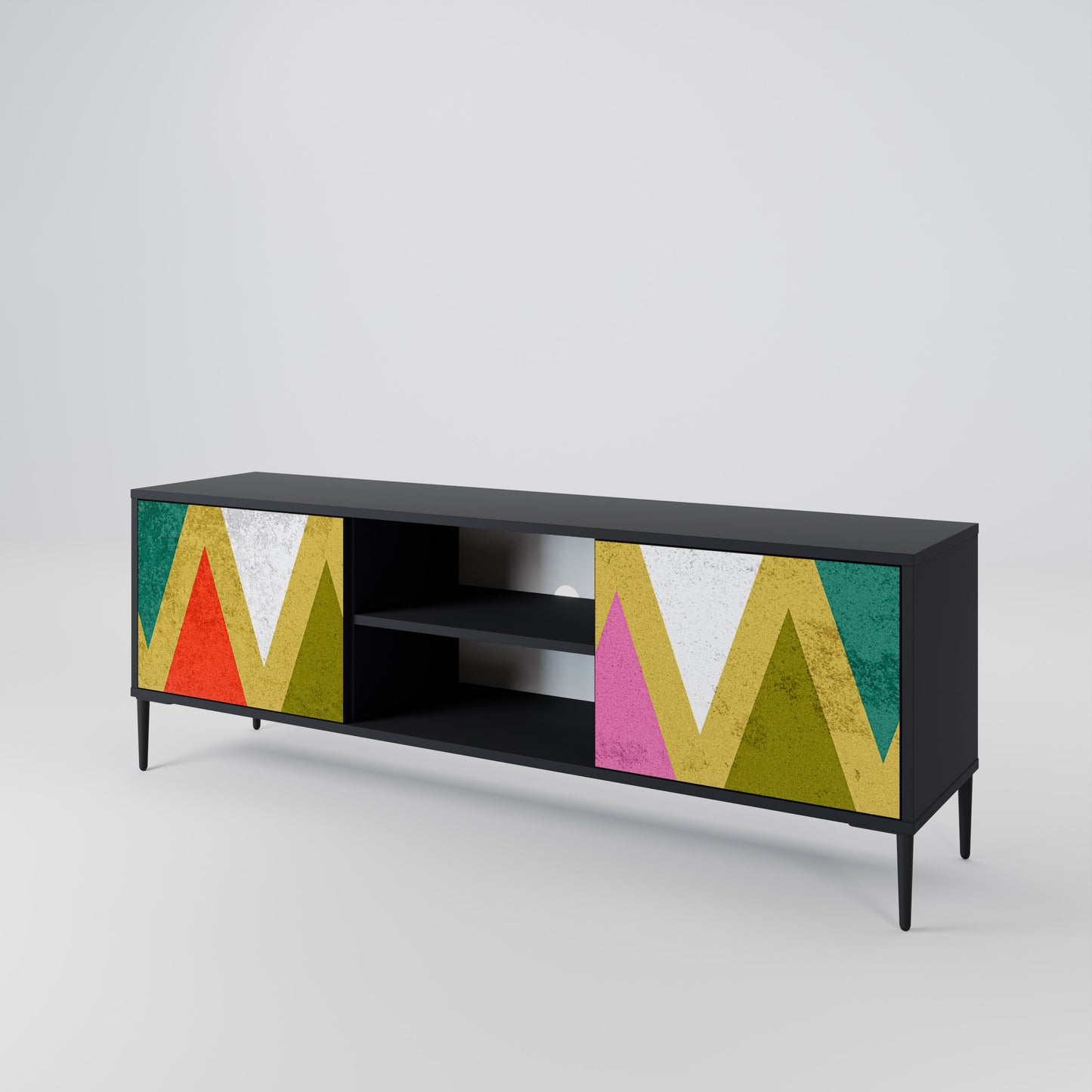 COLORFUL TRIANGLES 2-Door TV Cabinet