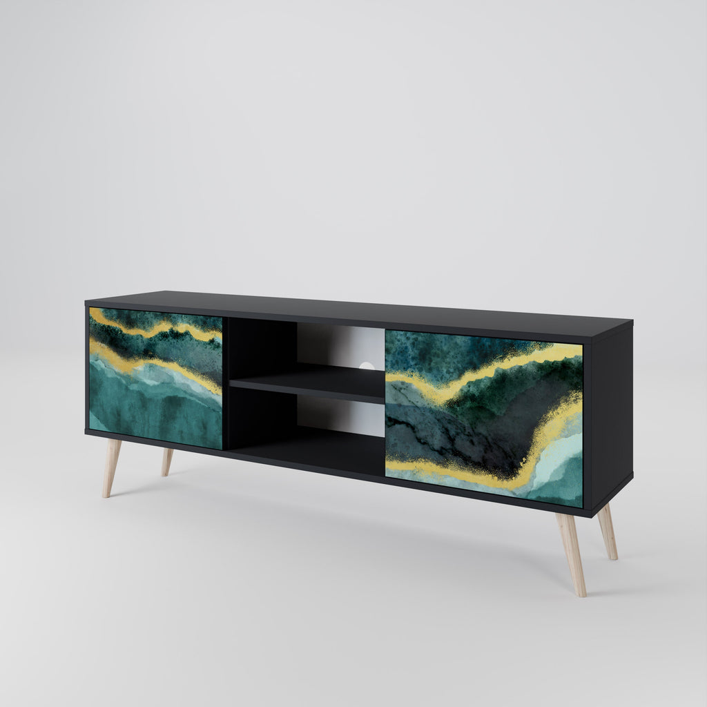 GOLDRUSH ODYSSEY 2-Door TV Stand in Black Finish