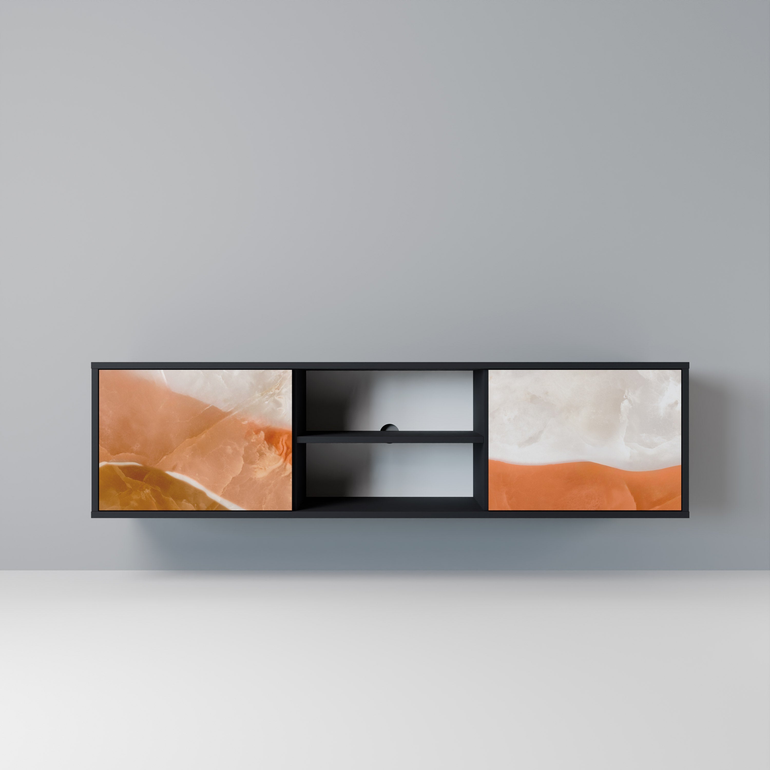 SANDHILLS SPLENDOUR 2-Door TV Stand in Black Finish