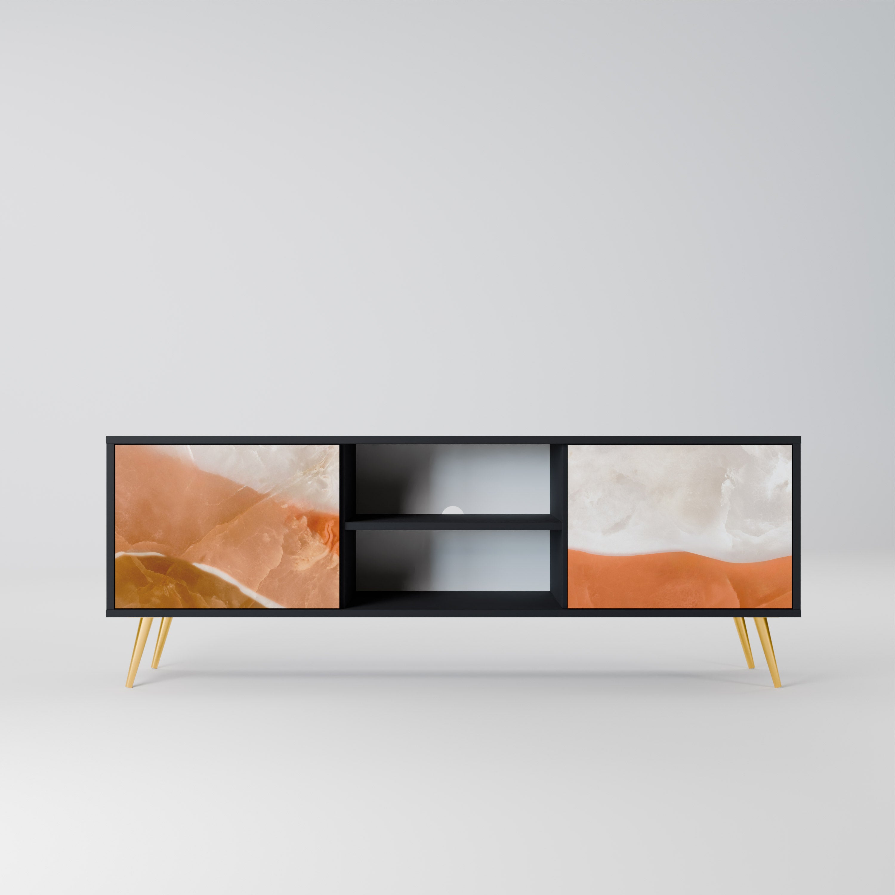 SANDHILLS SPLENDOUR 2-Door TV Stand in Black Finish