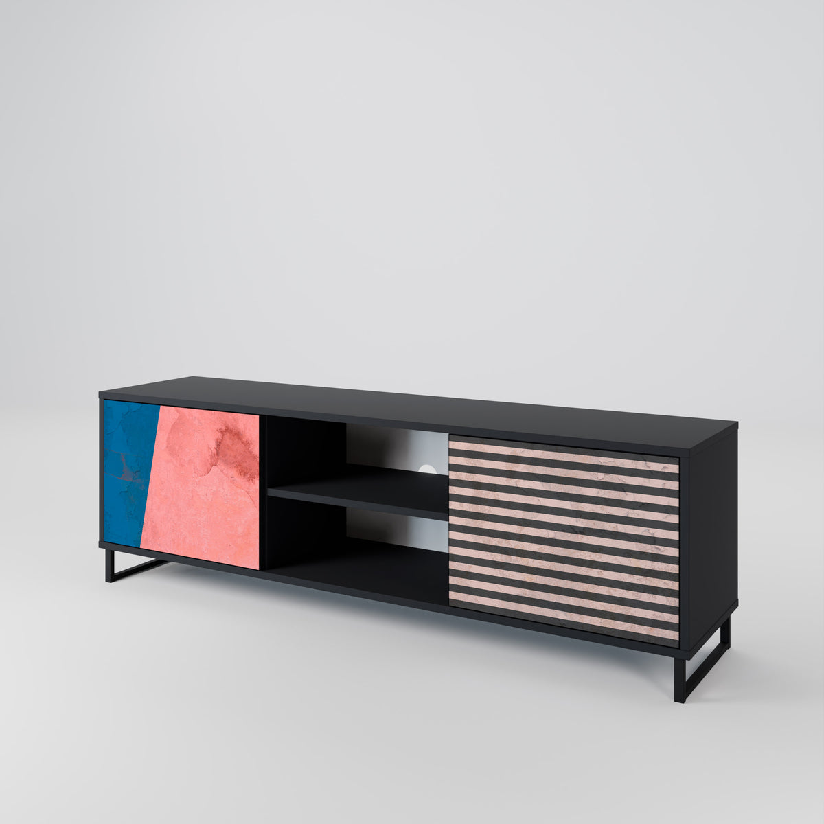 GLAMOROUS STRIPE 2-Door TV Cabinet