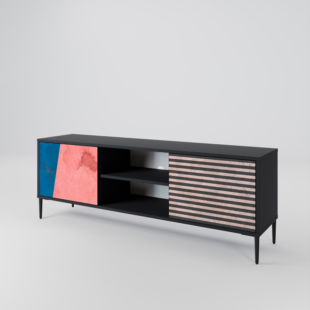 GLAMOROUS STRIPE 2-Door TV Cabinet