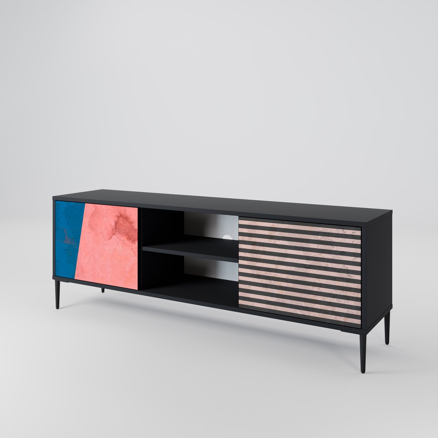GLAMOROUS STRIPE 2-Door TV Cabinet