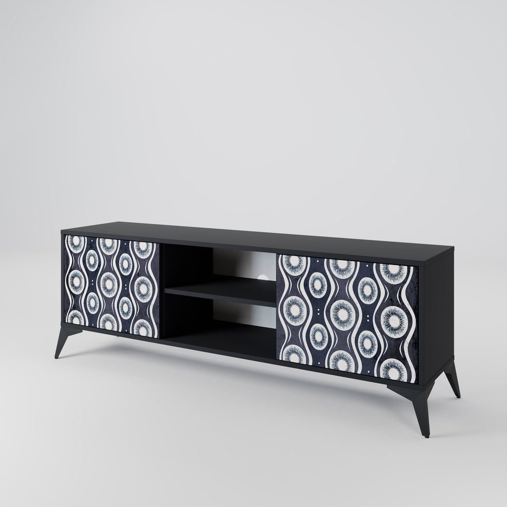 GRAPHITE EYES 2-Door TV Stand in Black Finish