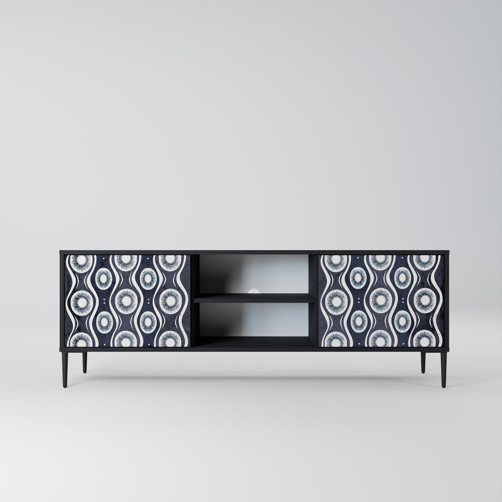 GRAPHITE EYES 2-Door TV Stand in Black Finish