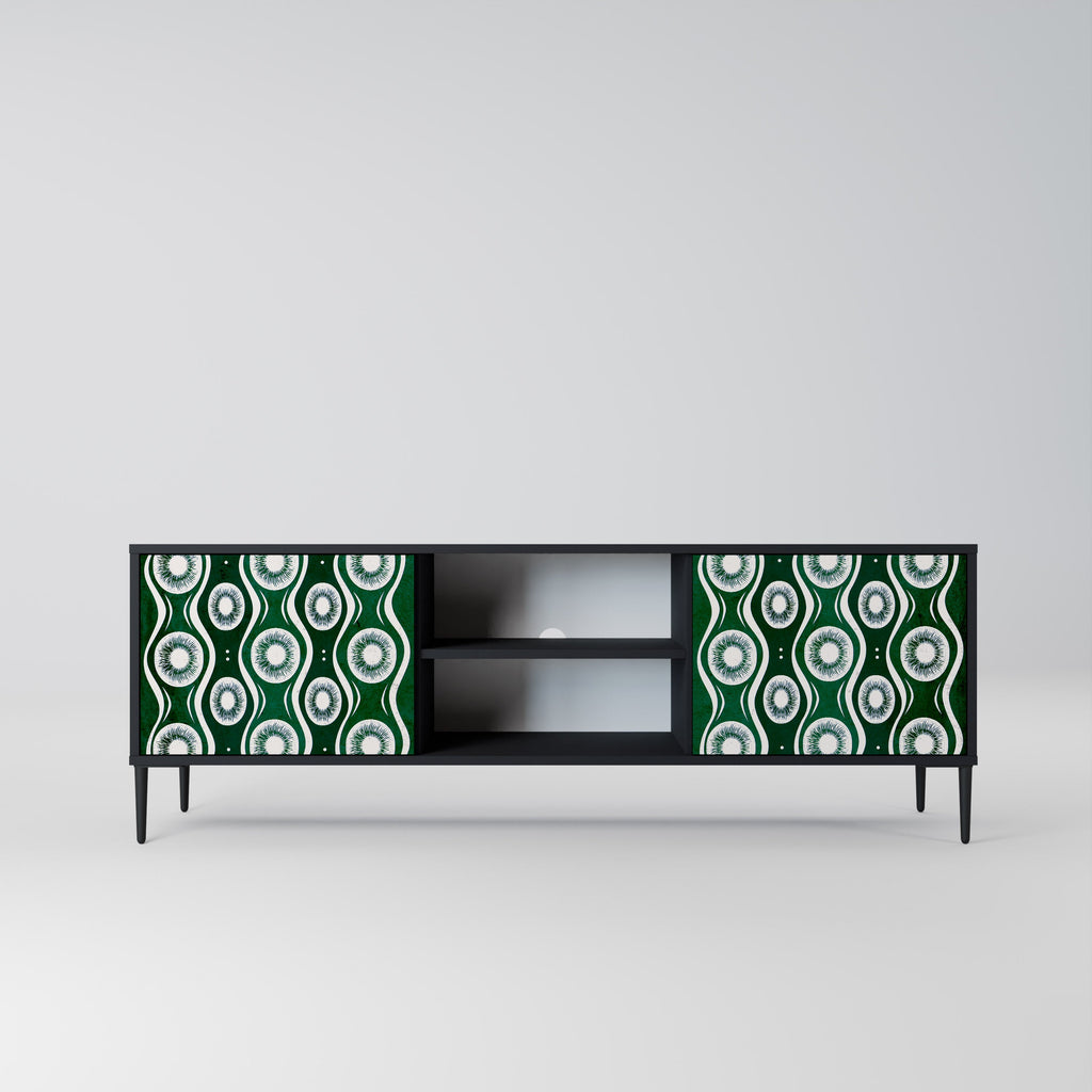 GREEN EYES 2-Door TV Stand in Black Finish
