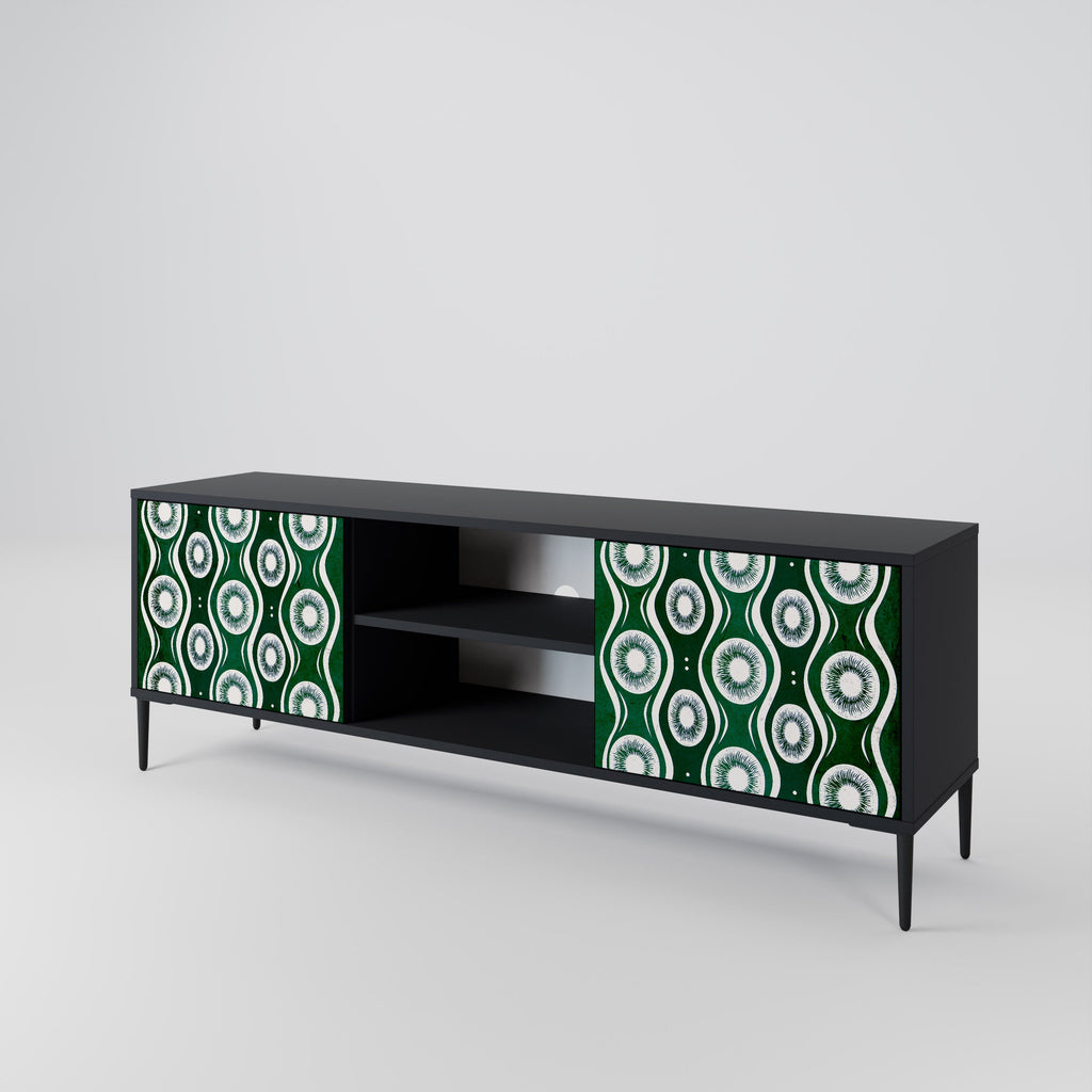 GREEN EYES 2-Door TV Stand in Black Finish