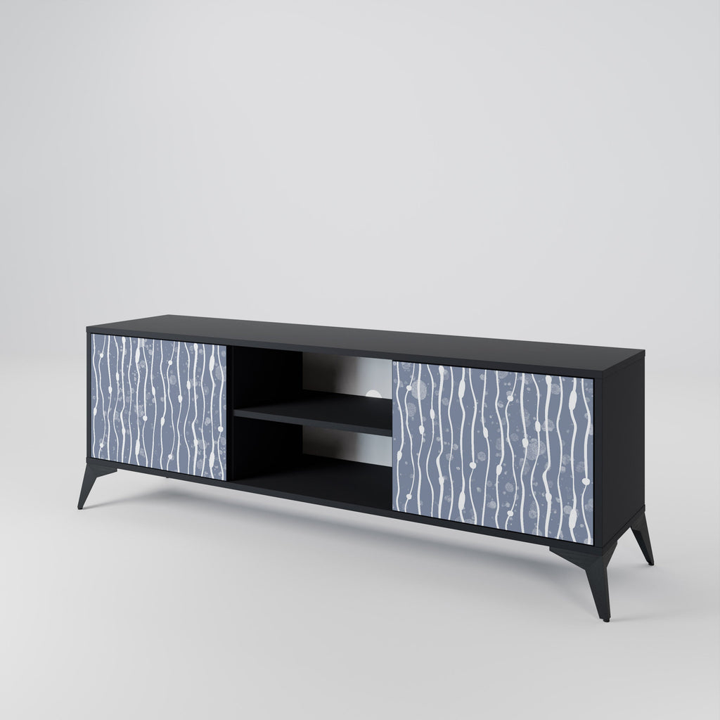 GRAPHITE RAIN 2-Door TV Stand in Black Finish