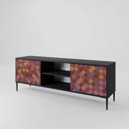 PAINTED SQUARES 2-Door TV Cabinet