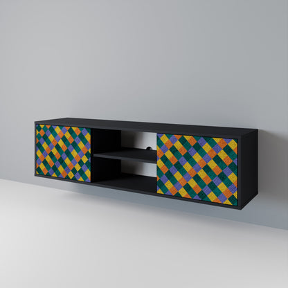 PAINTED SQUARES MIX 2-Door TV Cabinet