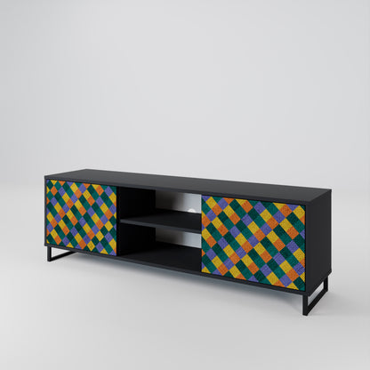 PAINTED SQUARES MIX 2-Door TV Cabinet