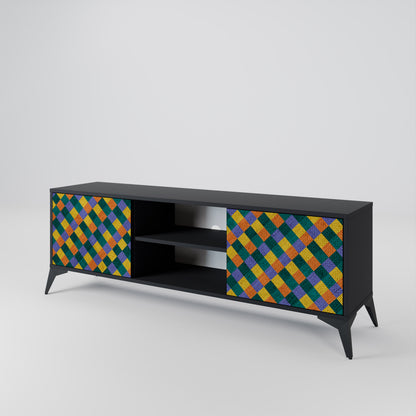 PAINTED SQUARES MIX 2-Door TV Cabinet
