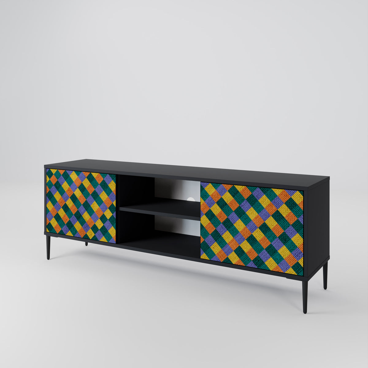 PAINTED SQUARES MIX 2-Door TV Cabinet