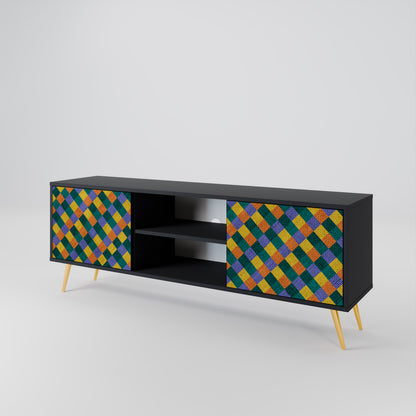 PAINTED SQUARES MIX 2-Door TV Cabinet
