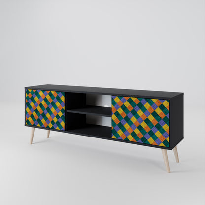 PAINTED SQUARES MIX 2-Door TV Cabinet