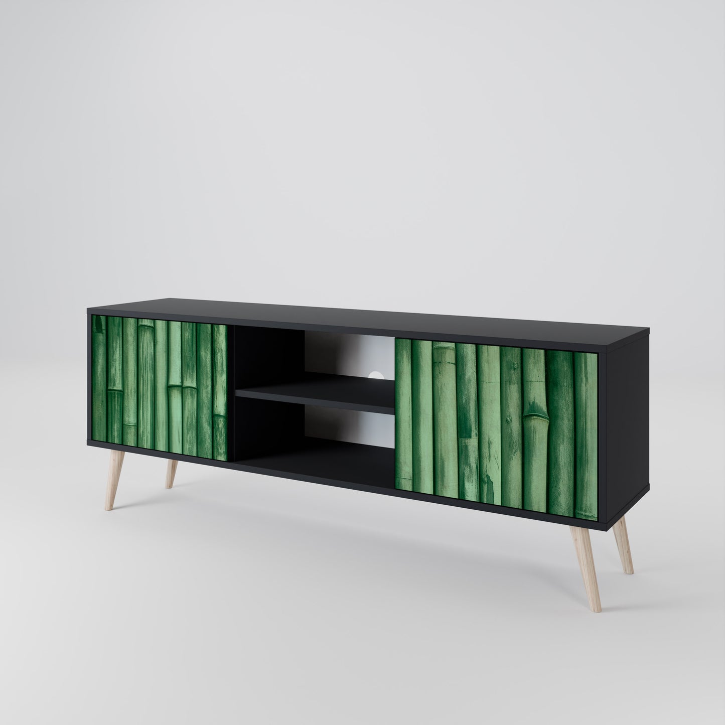 NATURAL GREEN 2-Door TV Cabinet