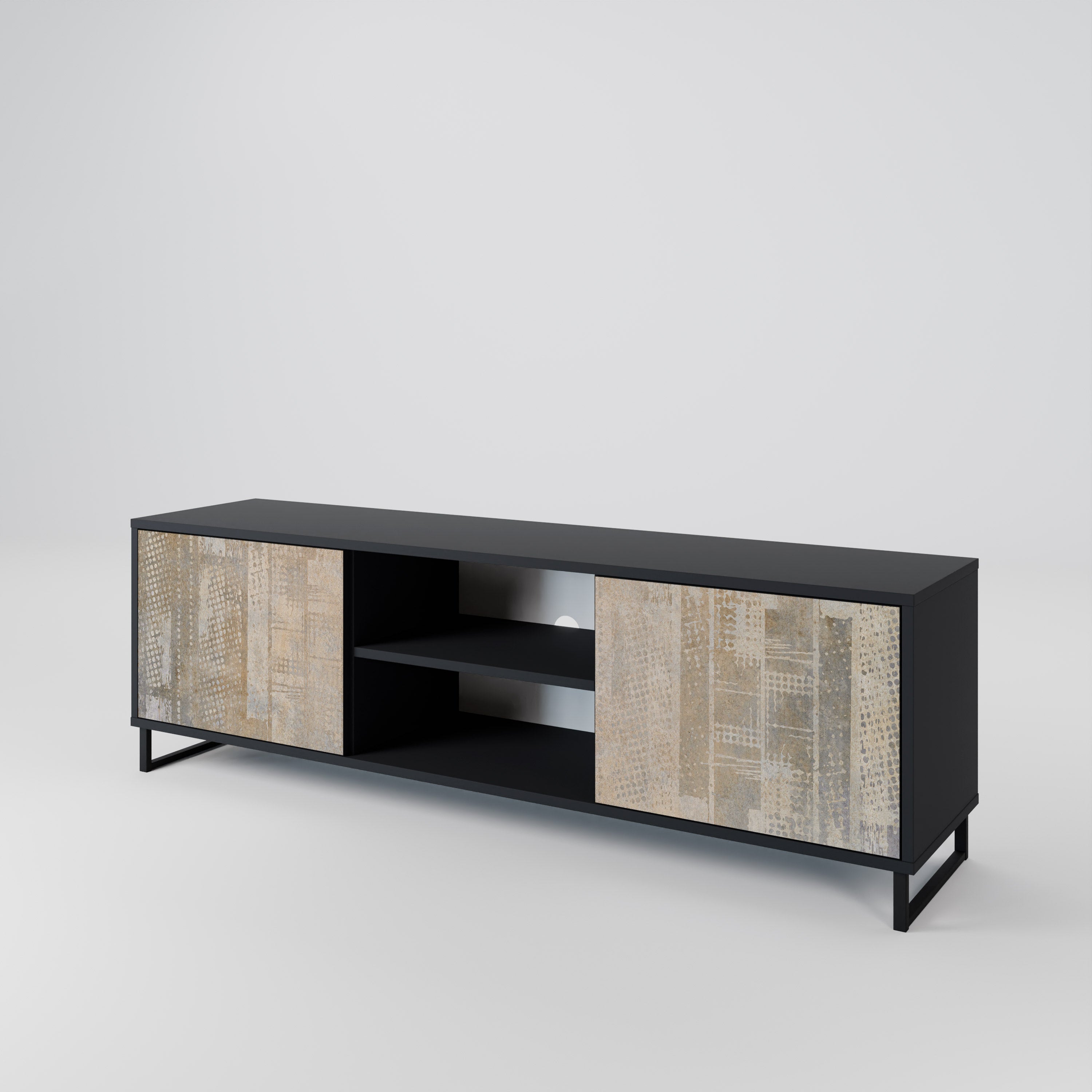 SCREEN ERROR 2-Door TV Stand in Black Finish