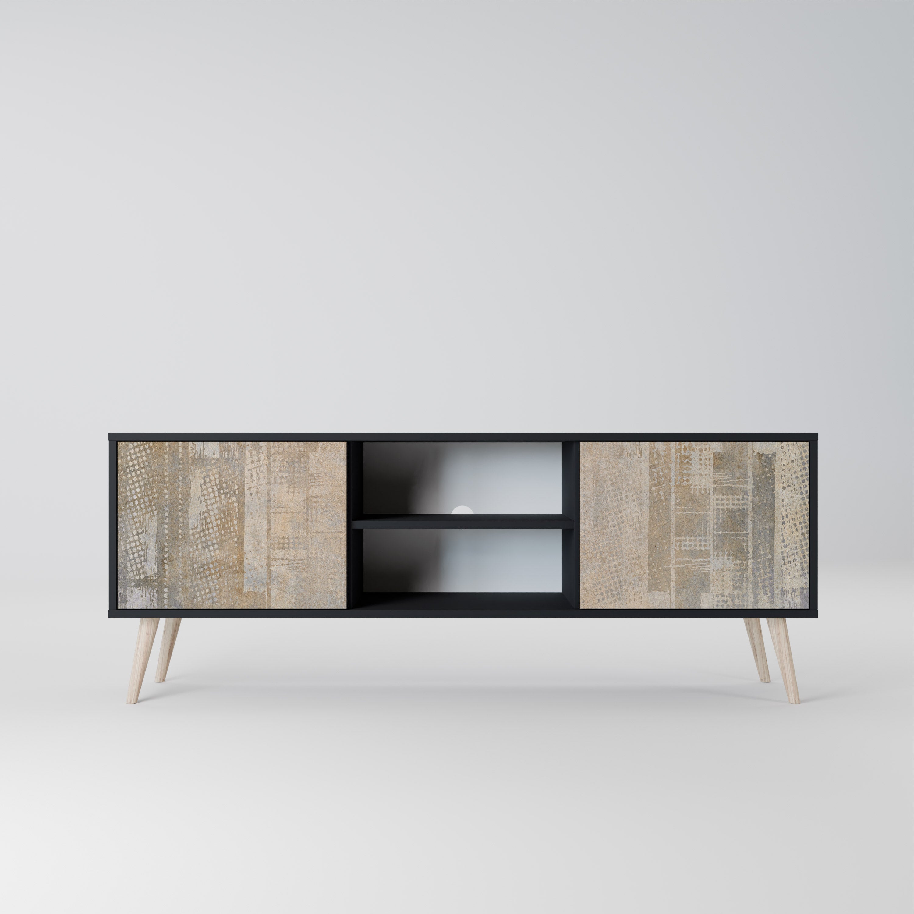 SCREEN ERROR 2-Door TV Stand in Black Finish