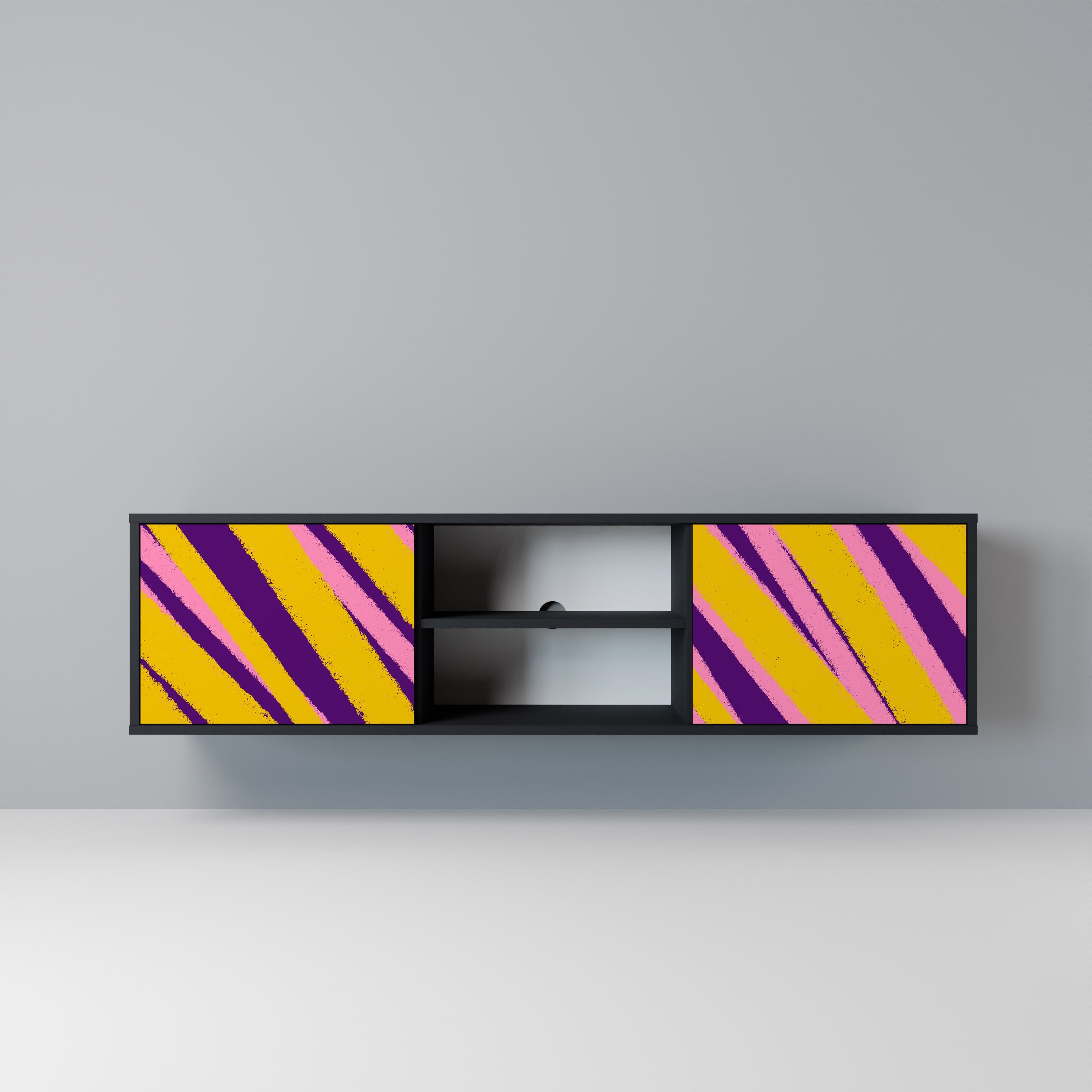 DREAMS COME TRUE 2-Door TV Stand in Black Finish