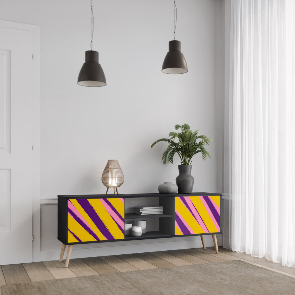 DREAMS COME TRUE 2-Door TV Stand in Black Finish