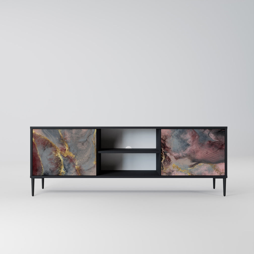 GOLDEN TIDES 2-Door TV Stand in Black Finish