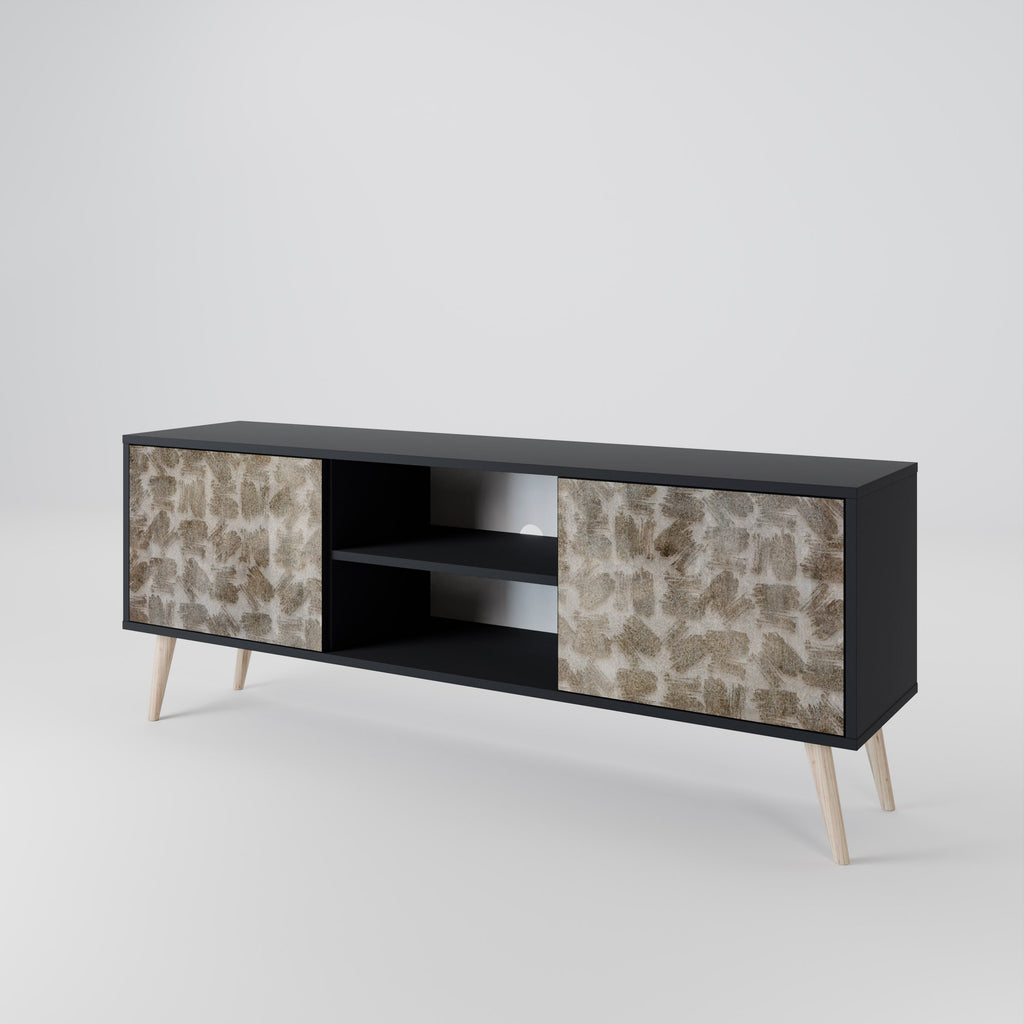 SLIGHTLY BLURRED 2-Door TV Stand in Black Finish