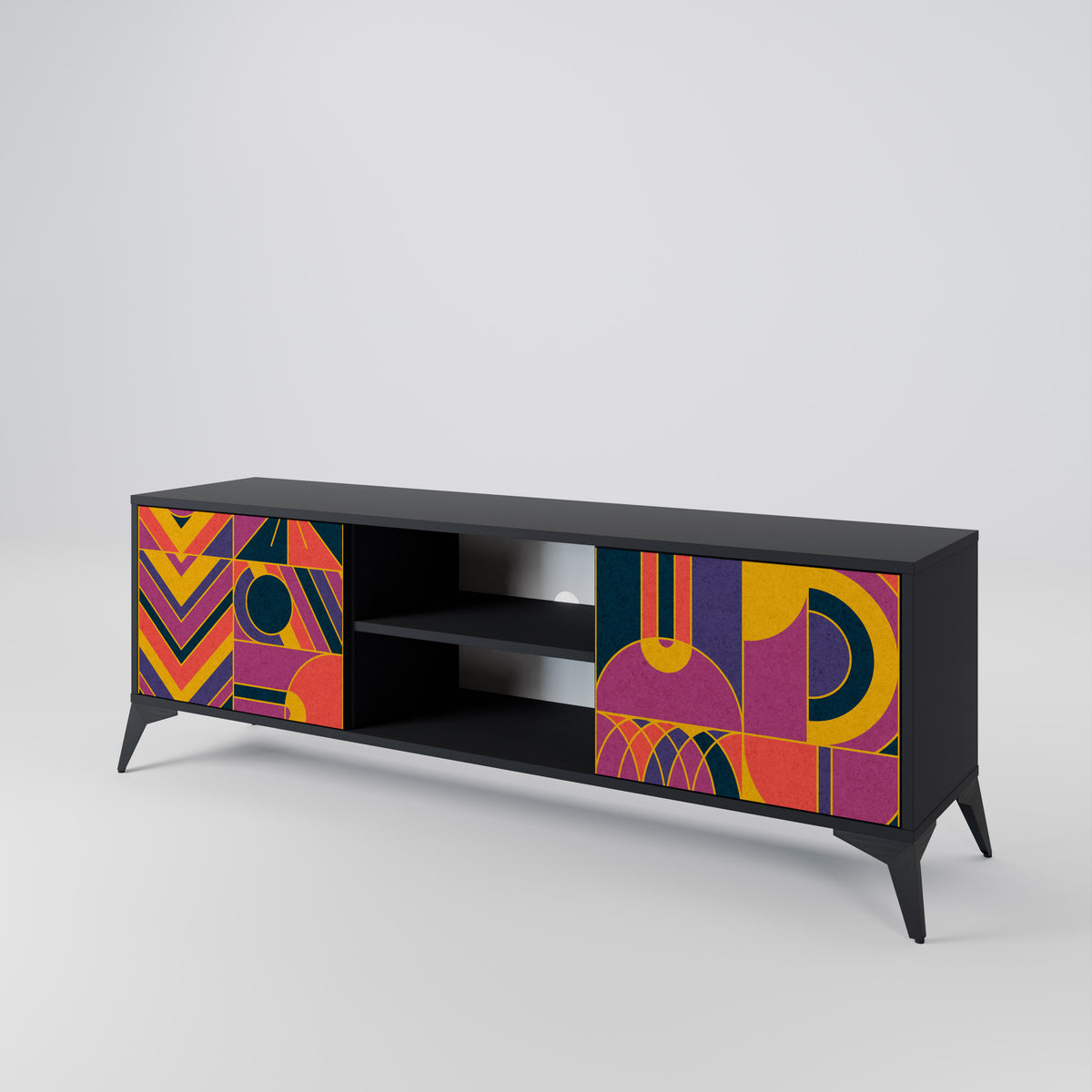ELECTRIC PATTERNS 2-Door TV Cabinet