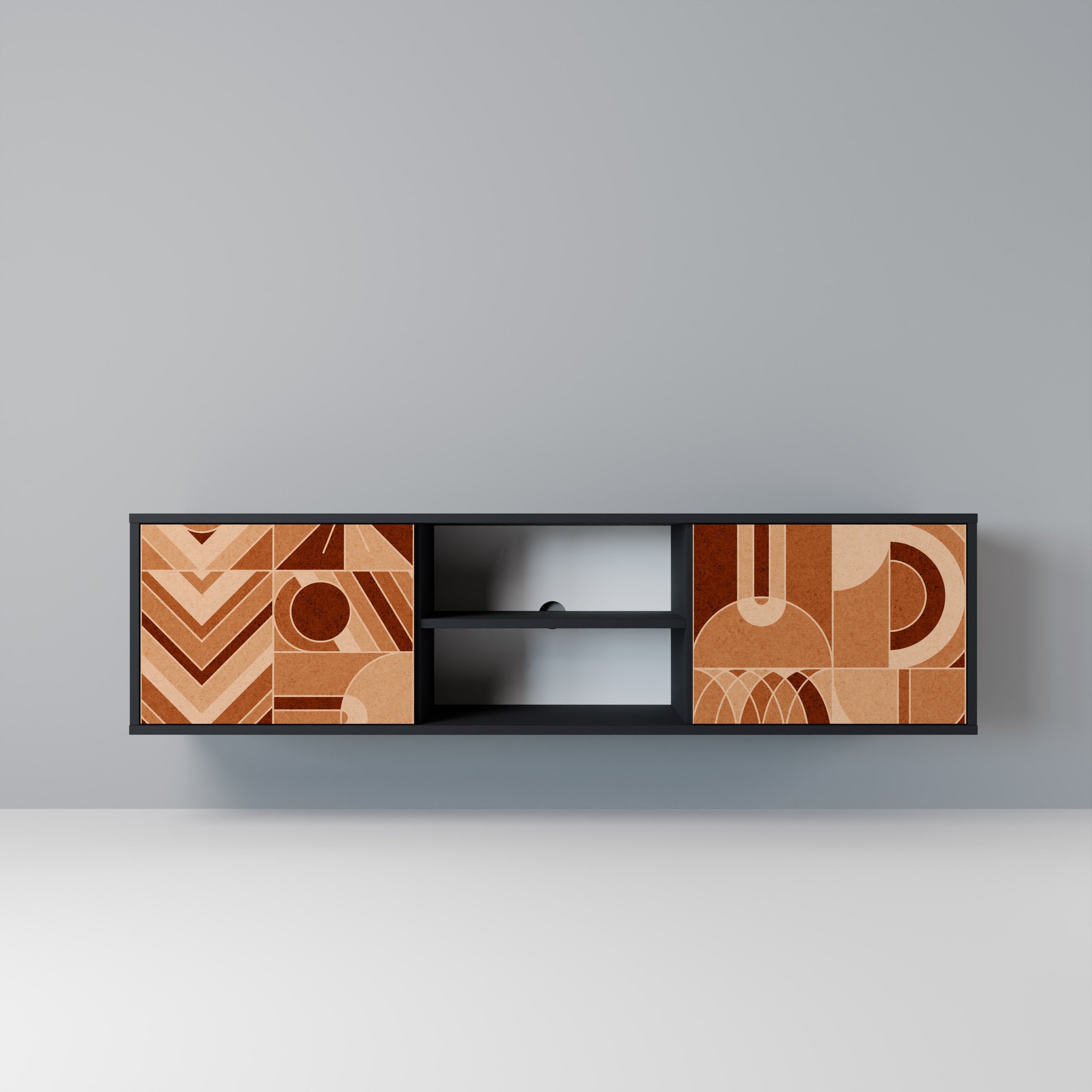 PRISM MOSAIC 2-Door TV Stand in Black Finish