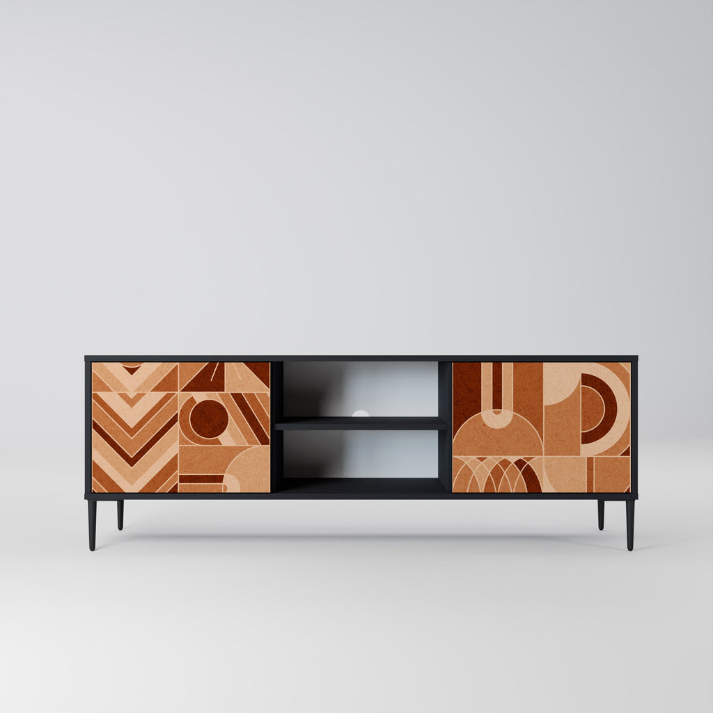 PRISM MOSAIC 2-Door TV Stand in Black Finish