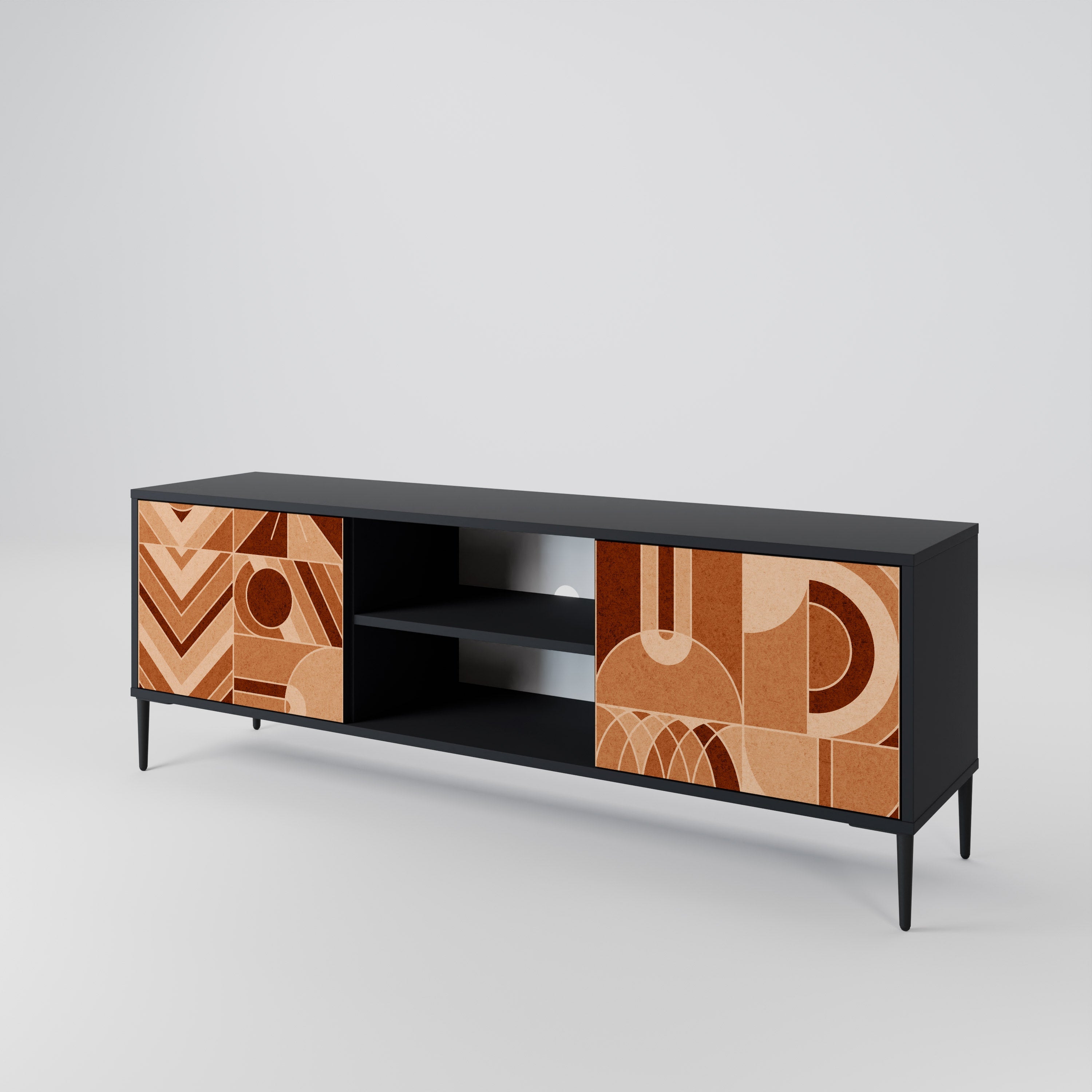 PRISM MOSAIC 2-Door TV Stand in Black Finish