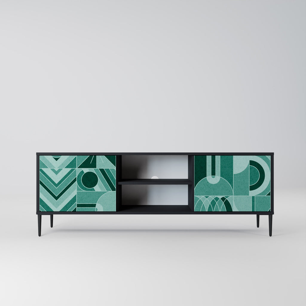 HARMONIC GRID 2-Door TV Stand in Black Finish