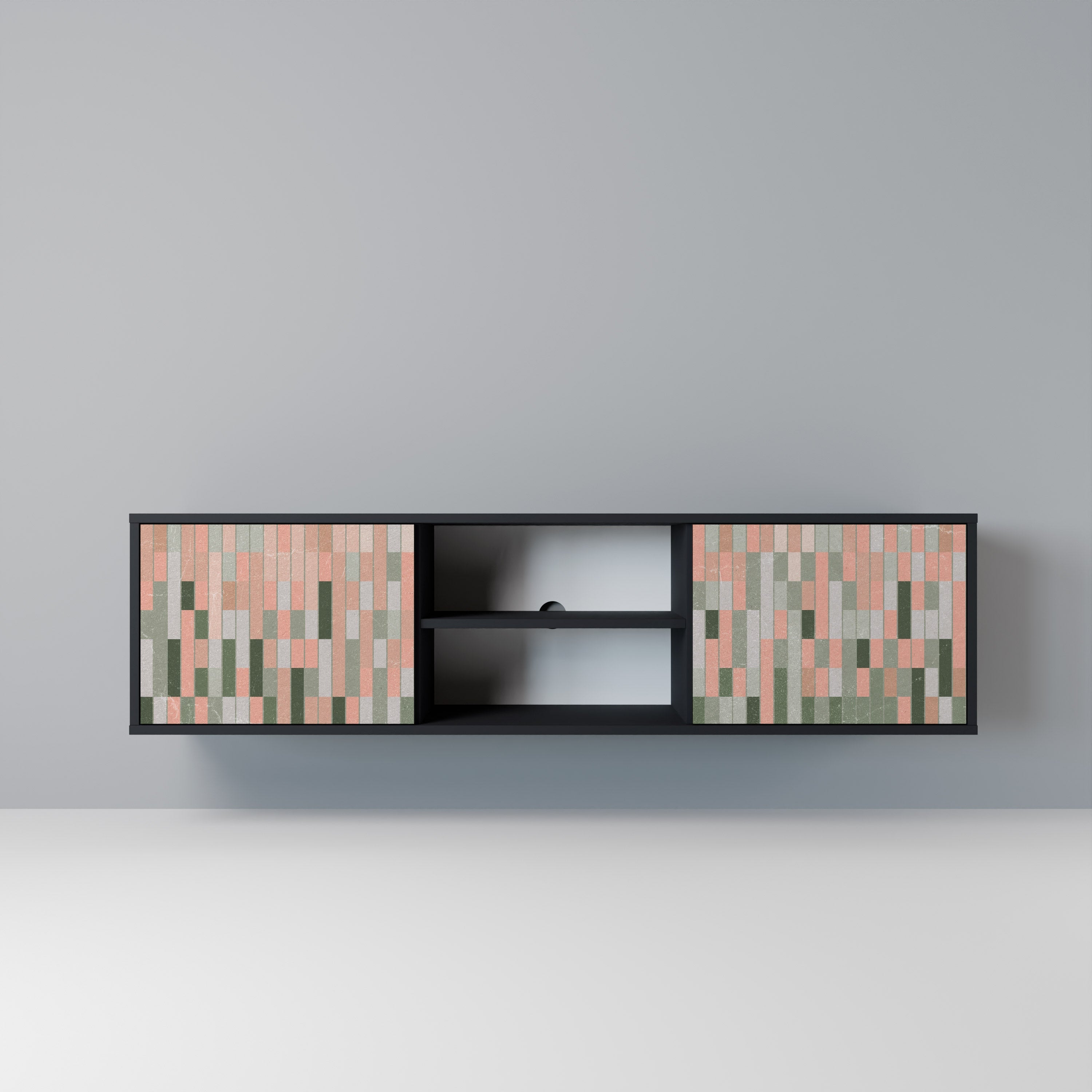 BUILDING THE FUTURE 2-Door TV Stand in Black Finish