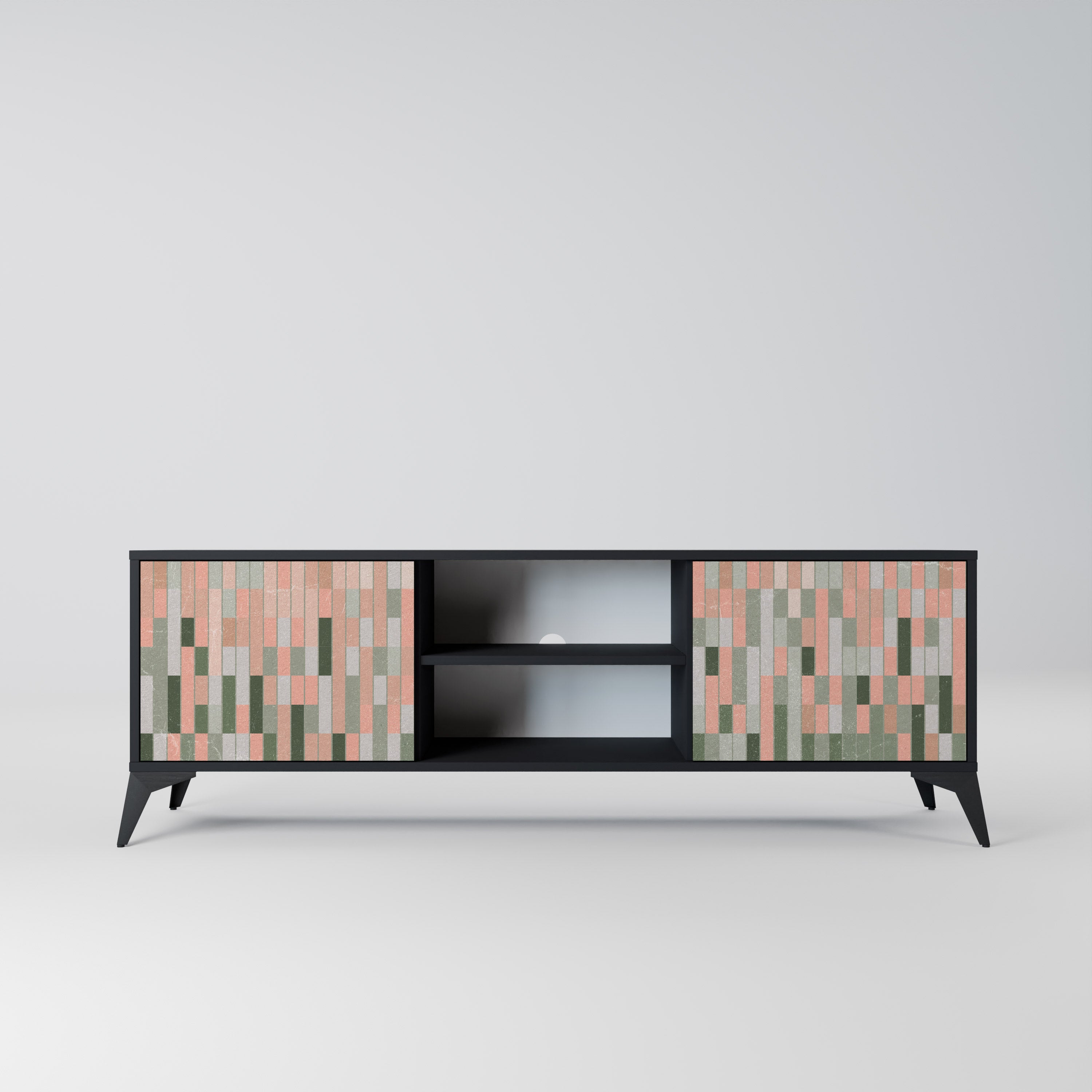 BUILDING THE FUTURE 2-Door TV Stand in Black Finish