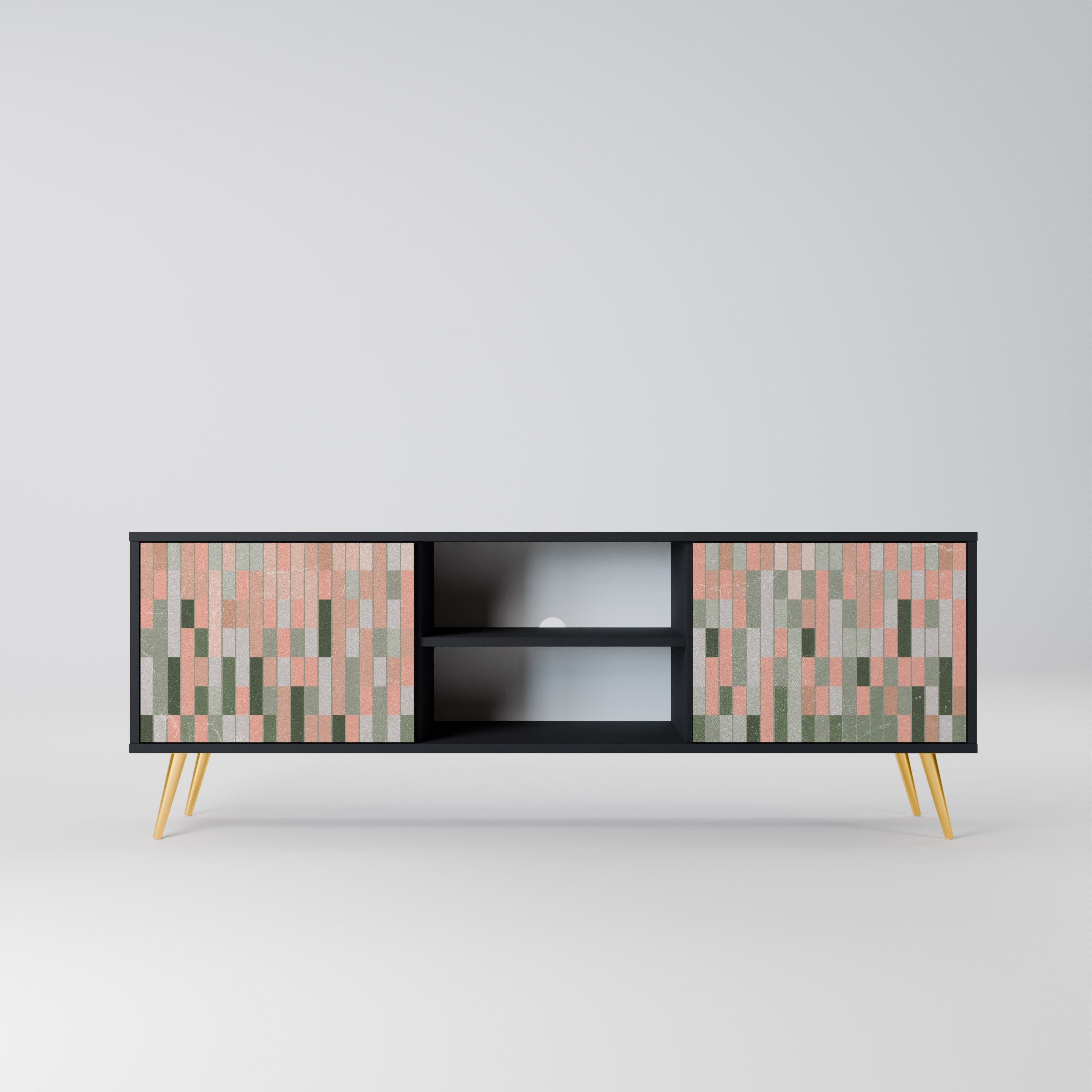 BUILDING THE FUTURE 2-Door TV Stand in Black Finish