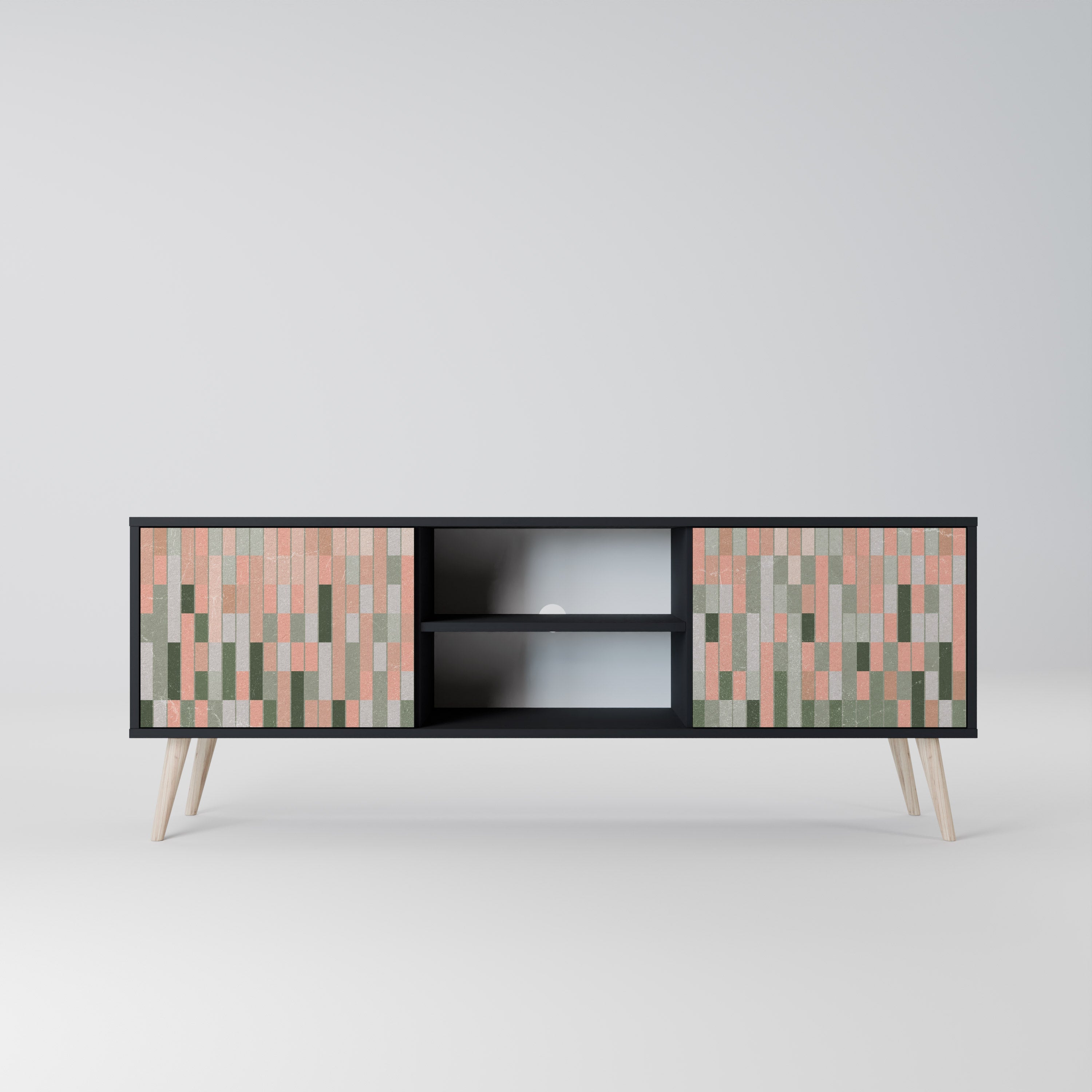 BUILDING THE FUTURE 2-Door TV Stand in Black Finish