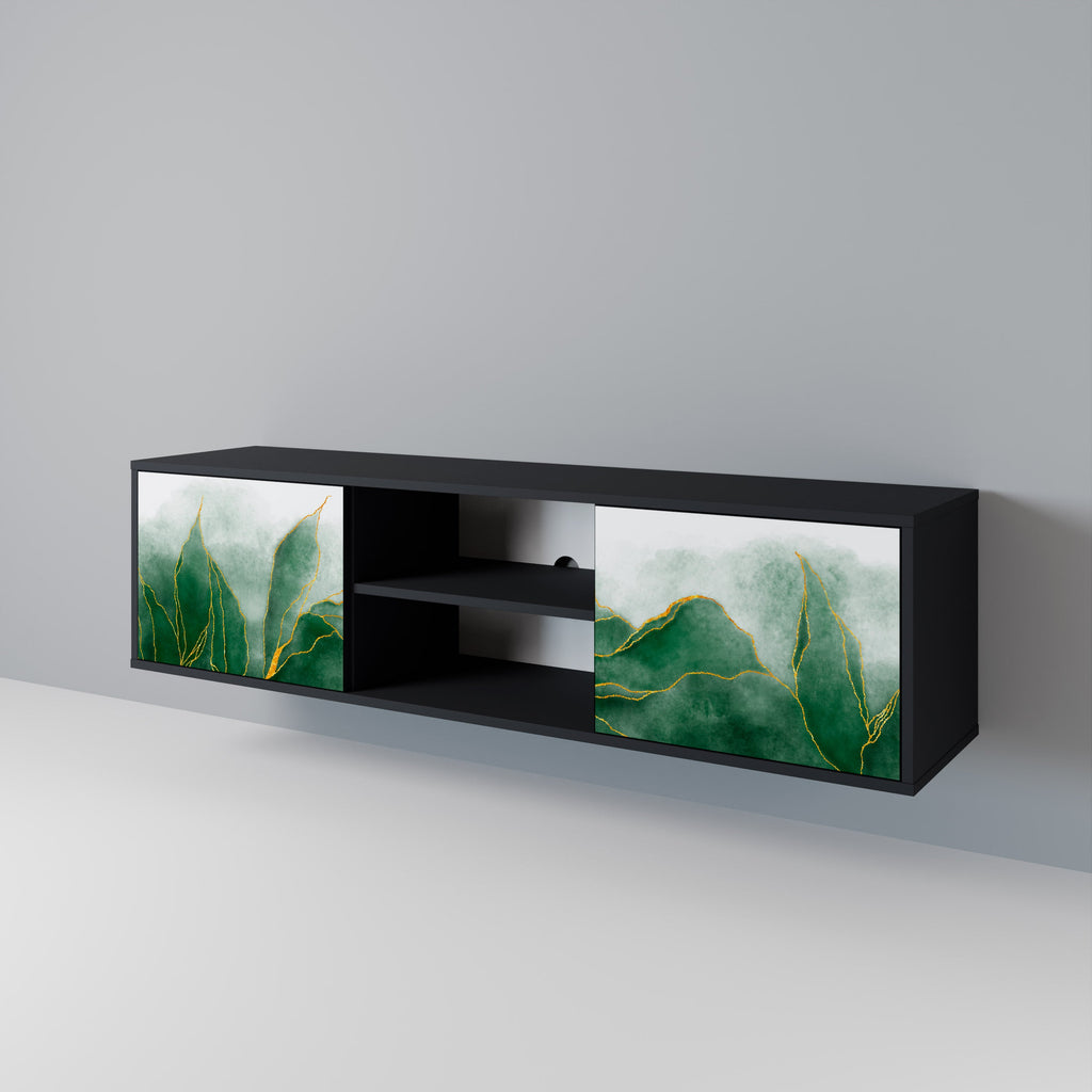 EXPENSIVE NATURE 2-Door TV Stand in Black Finish