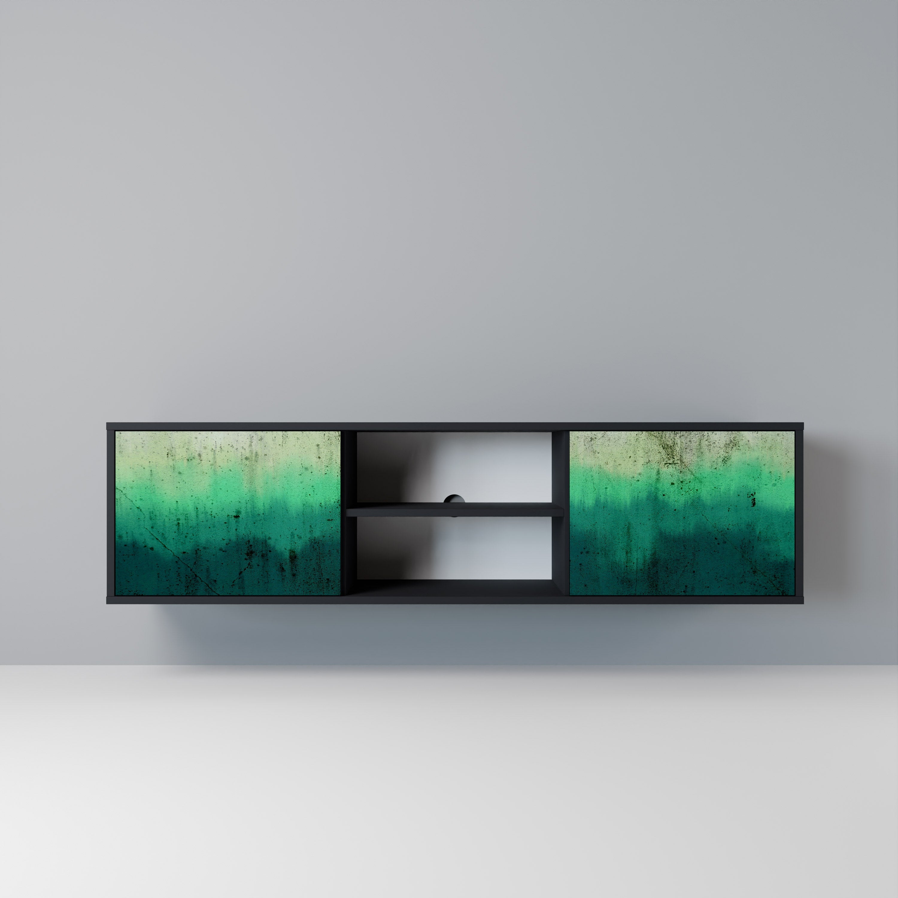 NORTHERN LIGHTS 2-Door TV Stand in Black Finish